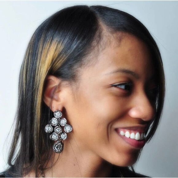 Amrita Singh Austrian Crystal Statement Earrings - Picture 3 of 7